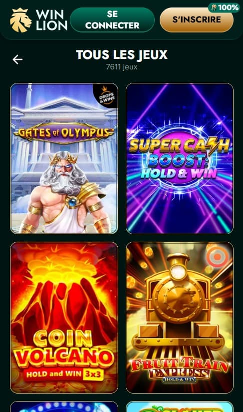 WinLion jeux de casino